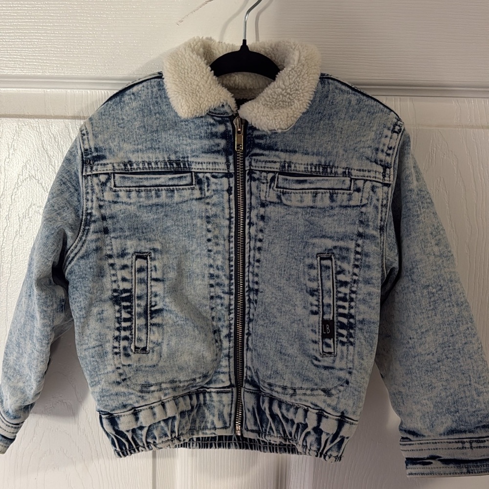 Little Bipsy Sherpa Lined Denim Bomber